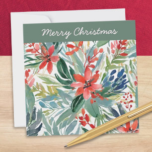 Cartes Pour Fêtes Annuelles Fleurs de Poinsettia Rouges Feuilles Jolies Fleur