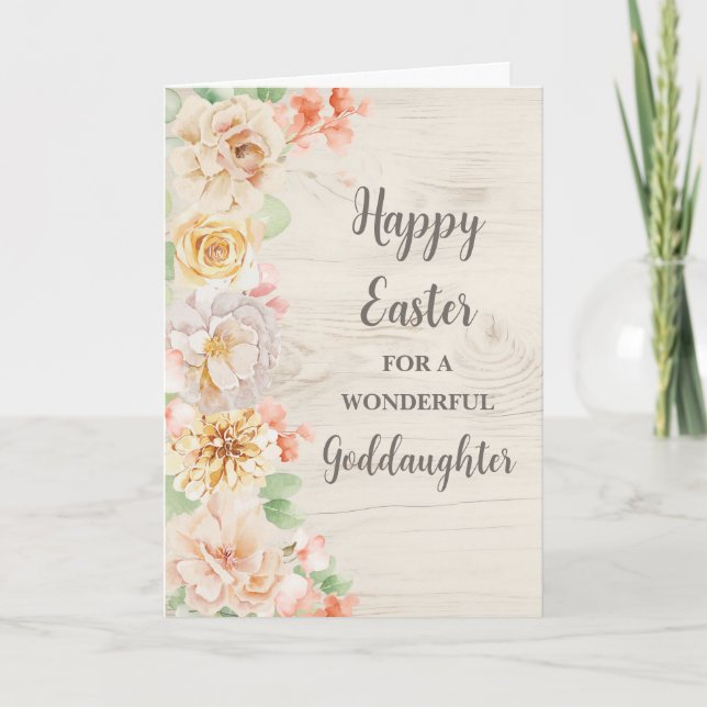 Cartes Pour Fêtes Annuelles Fleurs de printemps heureux Godgirl de Pâques (Devant)