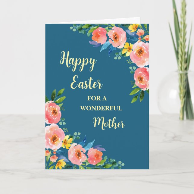 Cartes Pour Fêtes Annuelles Fleurs de printemps heureux Mère de Pâques (Devant)