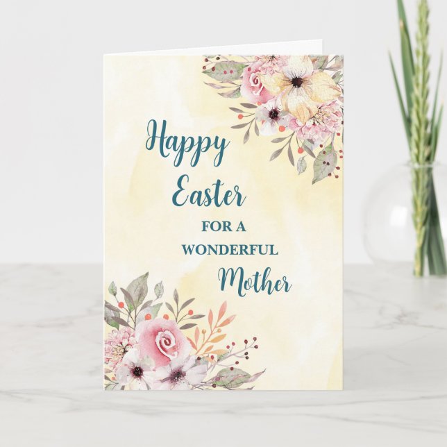 Cartes Pour Fêtes Annuelles Fleurs de printemps heureux Mère de Pâques (Devant)