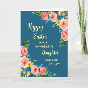 Cartes Pour Fêtes Annuelles Fleurs de printemps Joyeuses Fille de Pâques Fils 