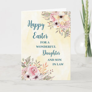 Cartes Pour Fêtes Annuelles Fleurs de printemps Joyeuses Fille de Pâques Fils 