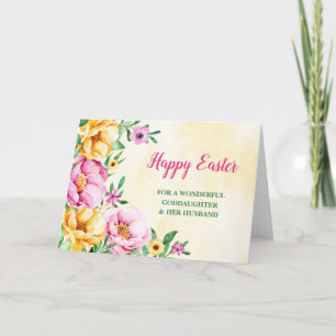 Cartes Pour Fêtes Annuelles Fleurs de printemps Joyeuses filles et maris de Pâ