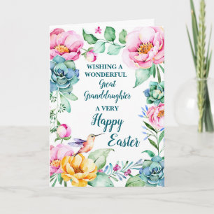 Cartes Pour Fêtes Annuelles Fleurs de printemps Joyeuses Pâques Grande Petite-