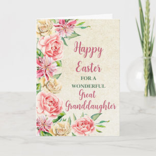 Cartes Pour Fêtes Annuelles Fleurs de printemps Joyeuses Petite-fille de Pâque