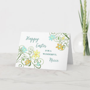 Cartes Pour Fêtes Annuelles Fleurs de printemps nièce Joyeux Pâques