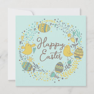 Cartes Pour Fêtes Annuelles Fleurs de printemps sur mesure Poussins mignonnes 