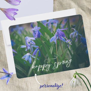 Cartes Pour Fêtes Annuelles Fleurs de scilla bleue dans le jardin de printemps