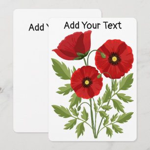 Cartes Pour Fêtes Annuelles Fleurs d'été joyeuses floraison de pavot