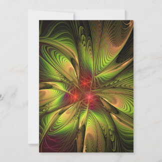 Cartes Pour Fêtes Annuelles Fleurs imaginaires fractales douces et tendres