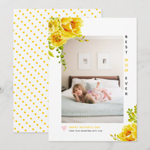 Cartes Pour Fêtes Annuelles Fleurs Jaunes Meilleure maman Tous les jours Mère'