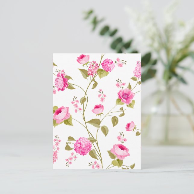 Cartes Pour Fêtes Annuelles Fleurs Motif 19 (Debout devant)
