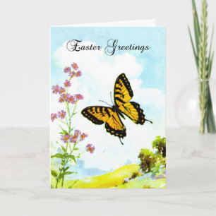 Cartes Pour Fêtes Annuelles Fleurs papillons de Pâques