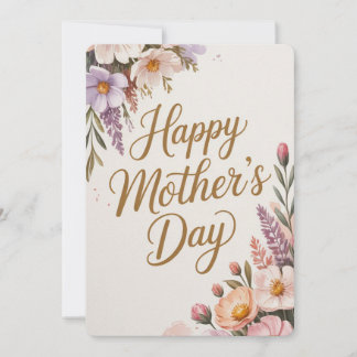 Cartes Pour Fêtes Annuelles Fleurs pastel Joyeuse fête des mères