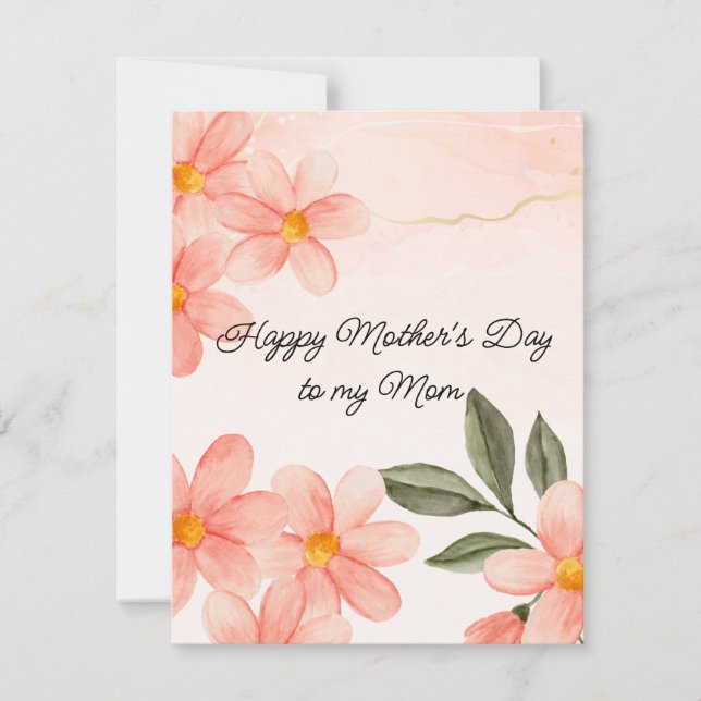 Cartes Pour Fêtes Annuelles Fleurs Peachy Fête des mères (Devant)