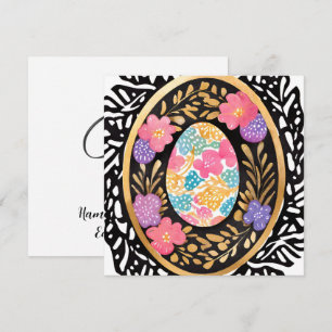 Cartes Pour Fêtes Annuelles Fleurs printanières colorées Œuf de Pâques Aquarel