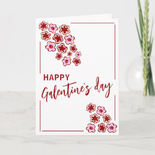 Cartes Pour Fêtes Annuelles Fleurs Roses Rouges Galentine`s Day Amis 