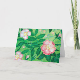Cartes Pour Fêtes Annuelles Fleurs roses sauvages