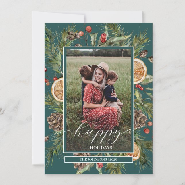 Cartes Pour Fêtes Annuelles Fleurs rustiques 2 Photo (Devant)