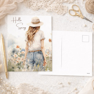 Cartes Pour Fêtes Annuelles Fleurs sauvages au pastel doux Bonjour le printemp