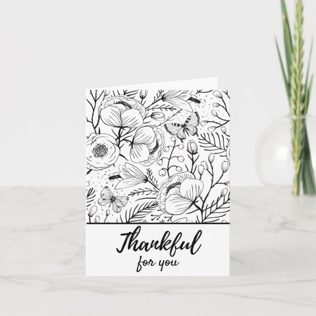 Cartes Pour Fêtes Annuelles Fleurs Vintage Remerciements de Thanksgiving