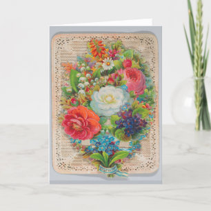 Cartes Pour Fêtes Annuelles Fleurs vintages de dentelle Saint Valentin
