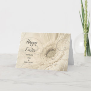 Cartes Pour Fêtes Annuelles Fleurs vintages Joyeuses Pâques papa et Stepmaman