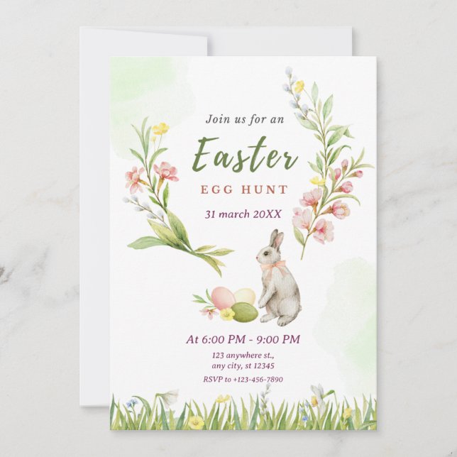 Cartes Pour Fêtes Annuelles Fleuves verdoyantes : Fête verte Pâques florales (Devant)