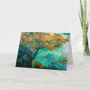 Cartes Pour Fêtes Annuelles Flirtation de libellule