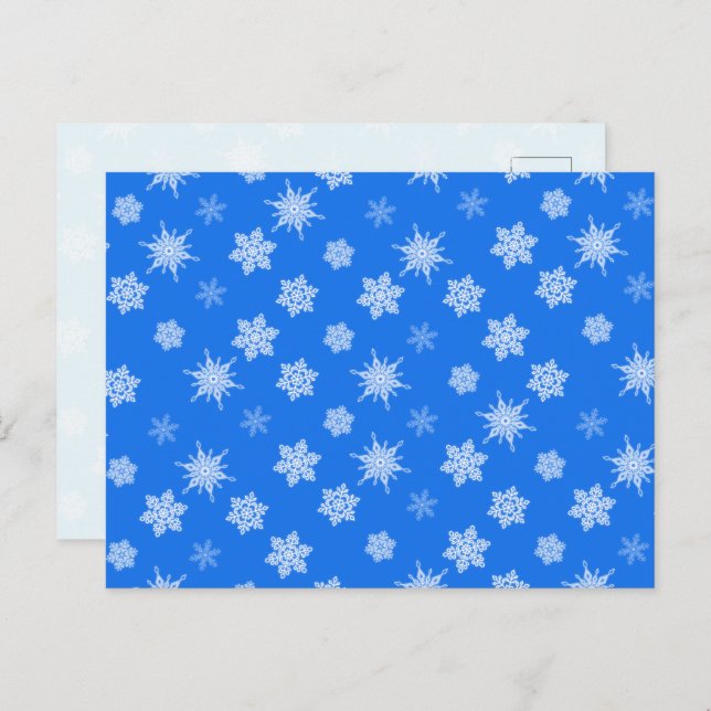 Cartes Pour Fêtes Annuelles Flocon de neige (Devant / Derrière)