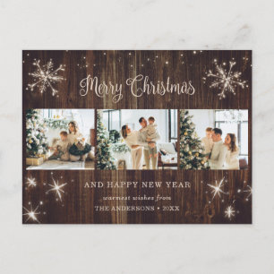 Cartes Pour Fêtes Annuelles Flocon de neige 3 Photo Collage