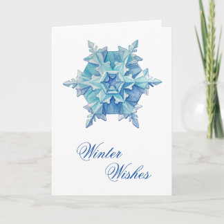Cartes Pour Fêtes Annuelles Flocon de neige aquarelle