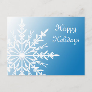 Cartes Pour Fêtes Annuelles Flocon de neige blanc sur Blue Business Joyeuses v