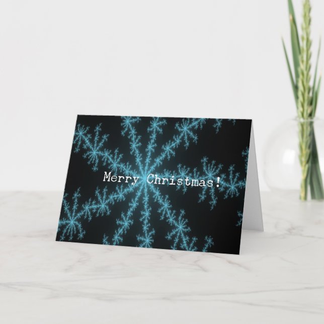 Cartes Pour Fêtes Annuelles Flocon de neige bleu absolu, Joyeux Noël (Devant)