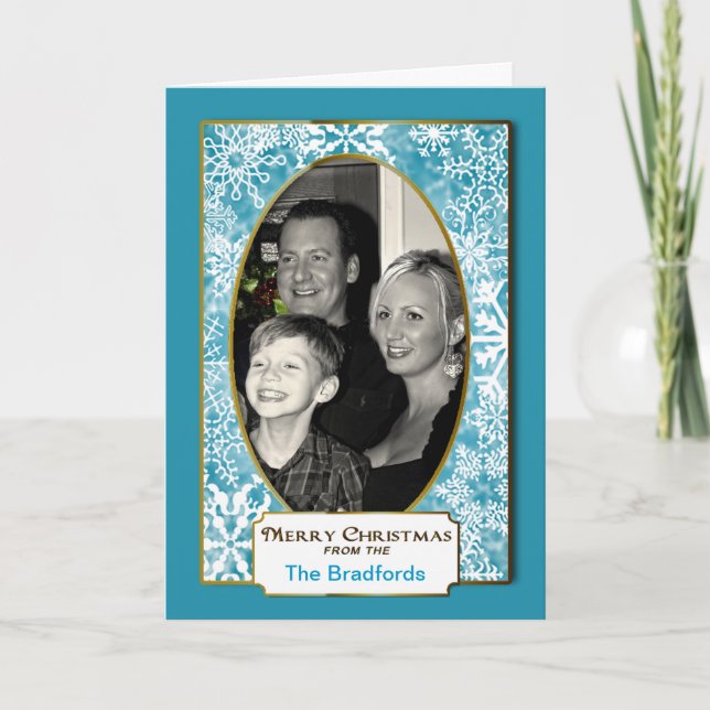 Cartes Pour Fêtes Annuelles Flocon de neige de Noël - Insertion de photo - (Devant)