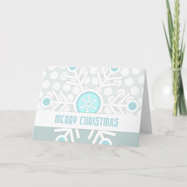 Cartes Pour Fêtes Annuelles Flocon de neige moderne Joyeux Noël (Devant)