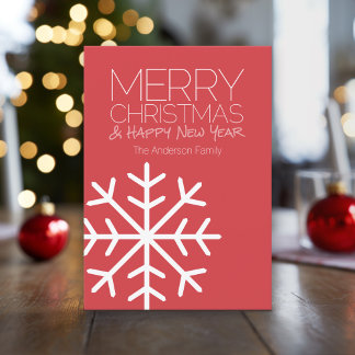 Cartes Pour Fêtes Annuelles Flocon de neige moderne Joyeux Noël - Non photo
