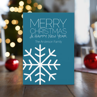 Cartes Pour Fêtes Annuelles Flocon de neige moderne Joyeux Noël - Non photo