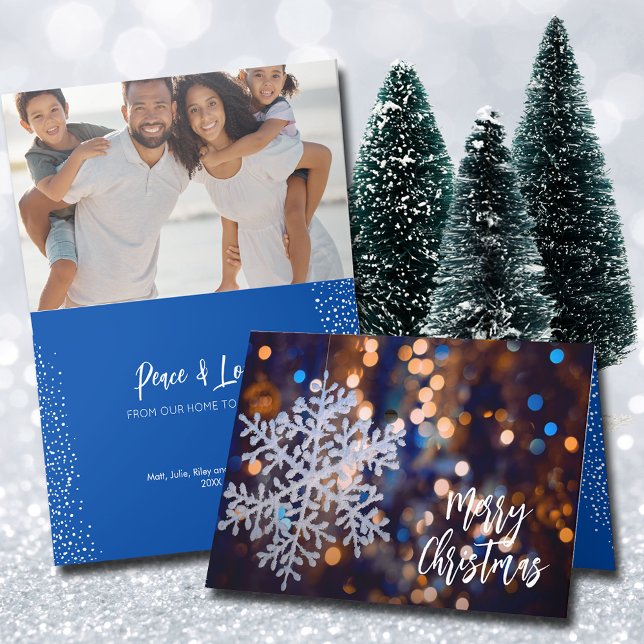 Cartes Pour Fêtes Annuelles Flocon de neige - Noël - photo pliée (Créateur téléchargé)