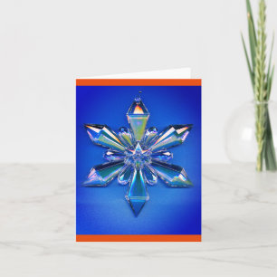Cartes Pour Fêtes Annuelles Flocon de neige Ornement Noël Fête Bleu