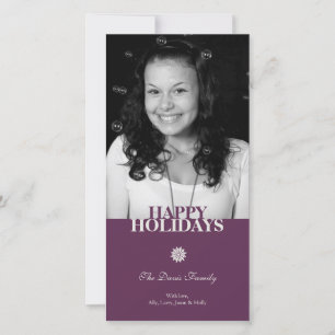 Cartes Pour Fêtes Annuelles Flocon de neige prune élégante voeux de Noël