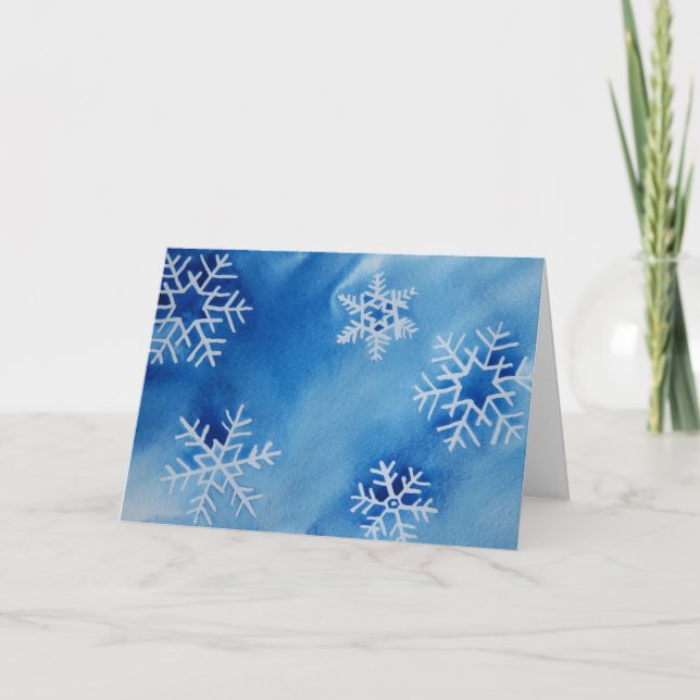 Cartes Pour Fêtes Annuelles Flocons de neige (Devant)