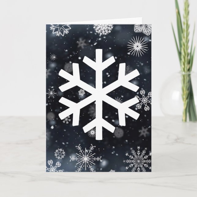 Cartes Pour Fêtes Annuelles Flocons de neige (Devant)
