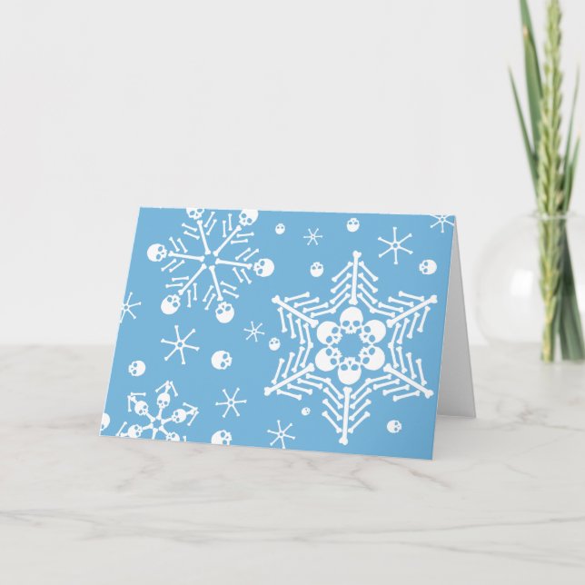 Cartes Pour Fêtes Annuelles Flocons de neige de crâne (Devant)