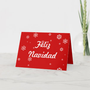 Cartes Pour Fêtes Annuelles Flocons de neige de Feliz Navidad