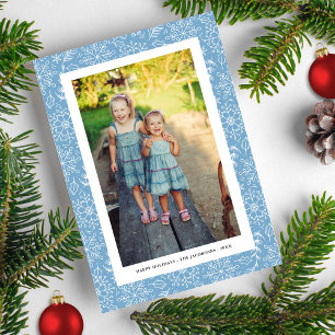 Cartes Pour Fêtes Annuelles Flocons de neige d'hiver, Photo de Noël, Joyeux