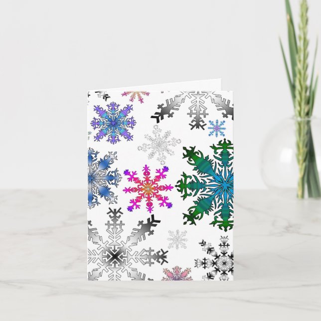 Cartes Pour Fêtes Annuelles flocons fous (Devant)