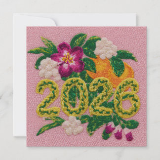 Cartes Pour Fêtes Annuelles Floral Citrus 2026 New Year