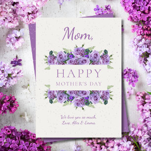 Cartes Pour Fêtes Annuelles Floral Élégante calligraphie Fête des Mères