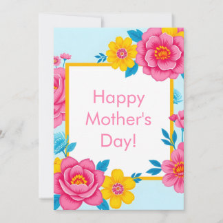 Cartes Pour Fêtes Annuelles Floral Frame with Vibrant Flowers